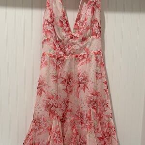 Storia Pink Floral Backless Dress